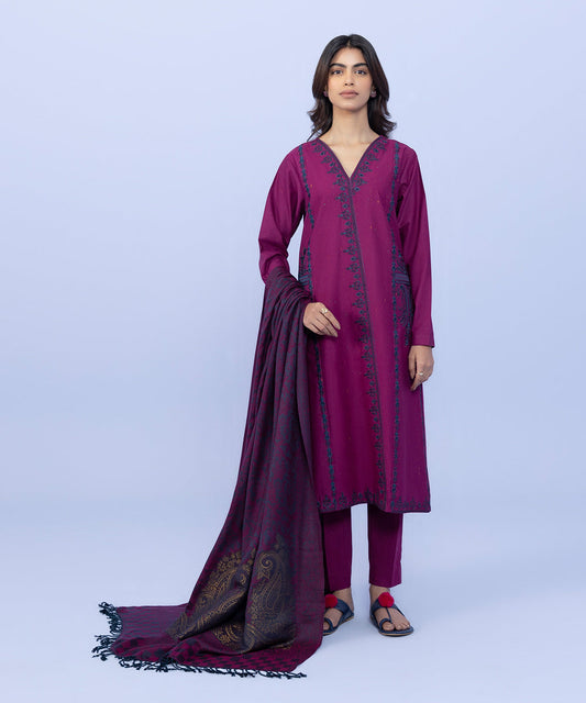 Sapphire - 3 Piece - Embroidered Cotton Suit