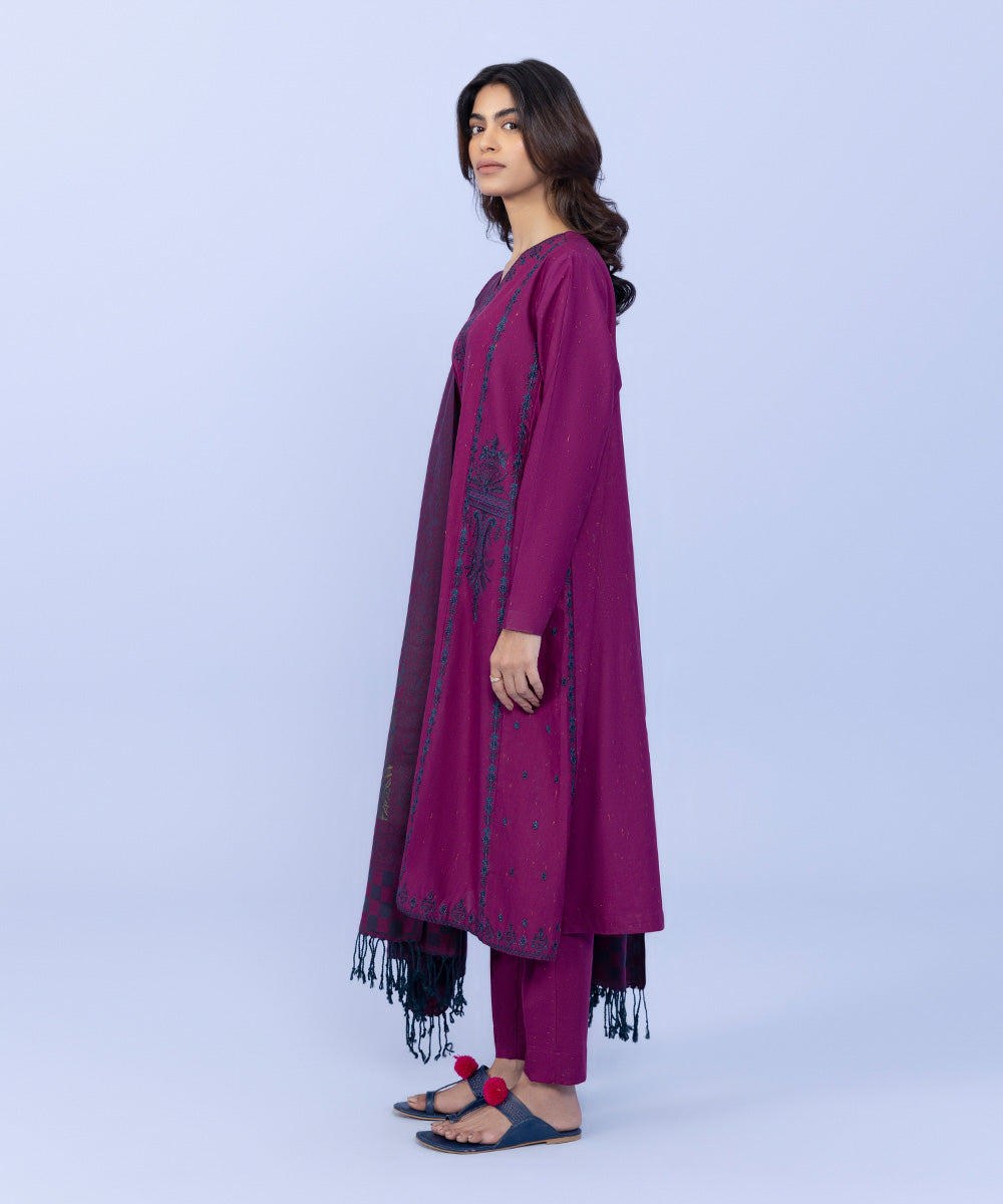Sapphire - 3 Piece - Embroidered Cotton Suit