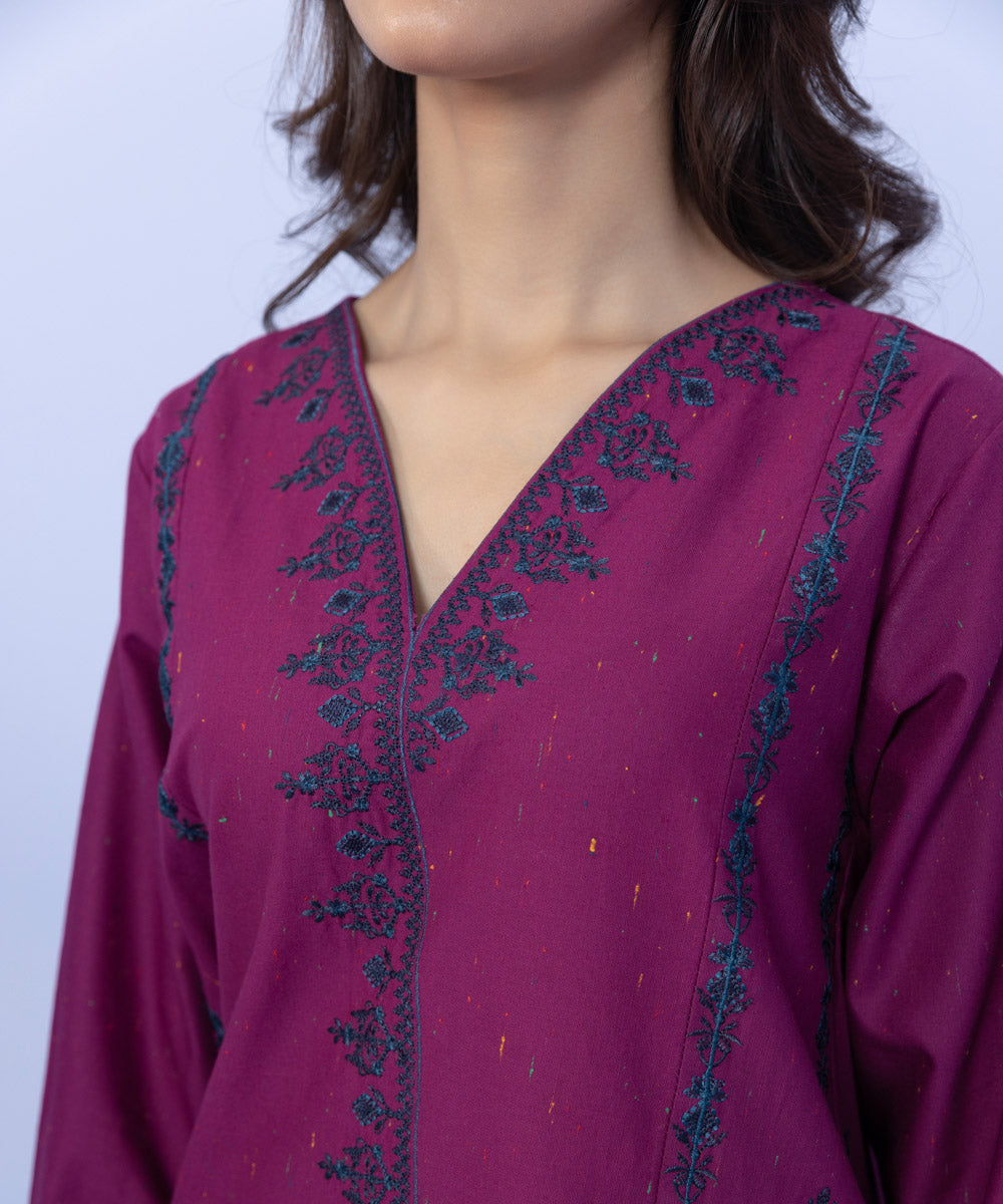 Sapphire - 3 Piece - Embroidered Cotton Suit