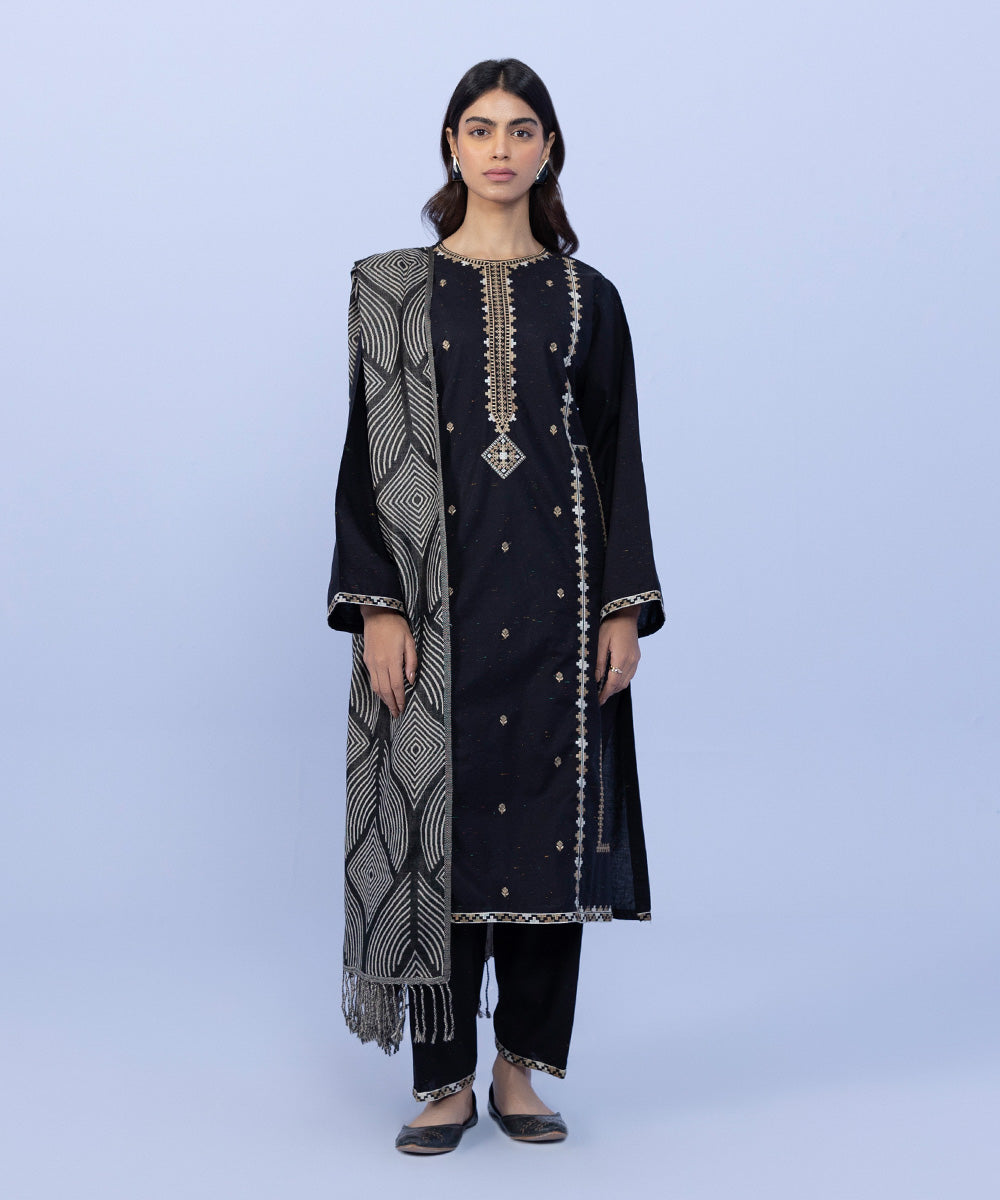 Sapphire - 3 Piece - Embroidered Cotton Suit