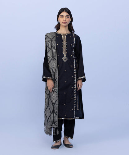 Sapphire - 3 Piece - Embroidered Cotton Suit
