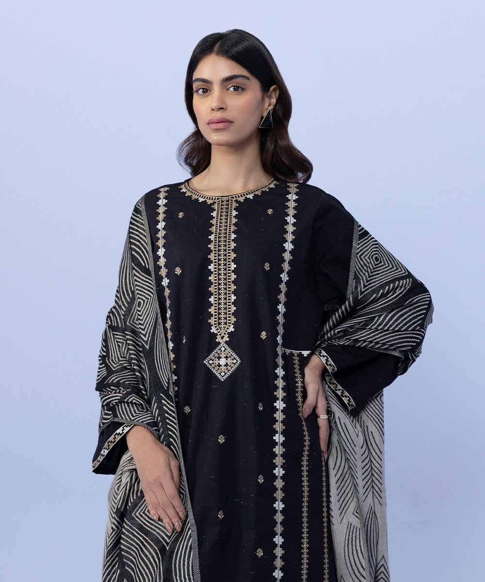 Sapphire - 3 Piece - Embroidered Cotton Suit