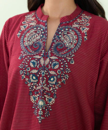 Sapphire - 3 Piece - Embroidered Zari Khaddar Suit