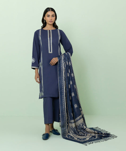 Sapphire - 3 Piece - Embroidered Multi Neps Suit
