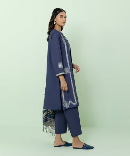 Sapphire - 3 Piece - Embroidered Multi Neps Suit