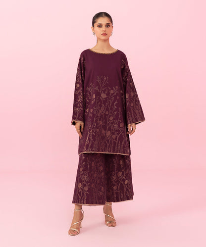 Sapphire - 2 Piece - Embellished Jacquard Suit