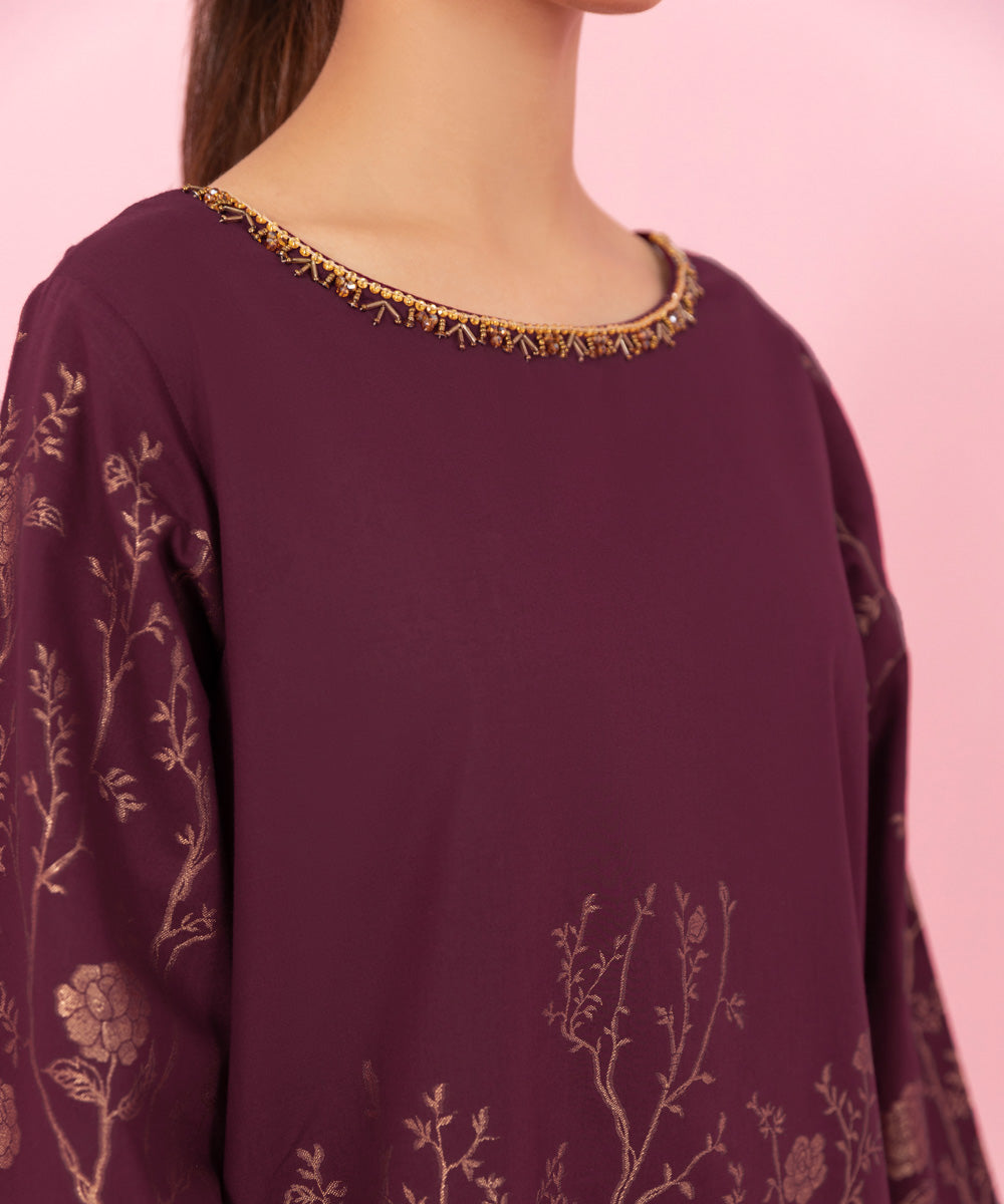 Sapphire - 2 Piece - Embellished Jacquard Suit