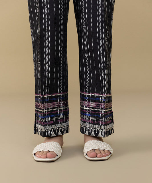 Sapphire - Embroidered Khaddar Straight Pants