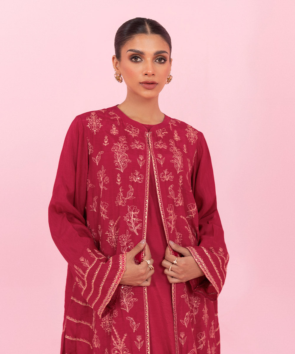 Sapphire - 2 Piece - Embroidered Raw Silk Suit
