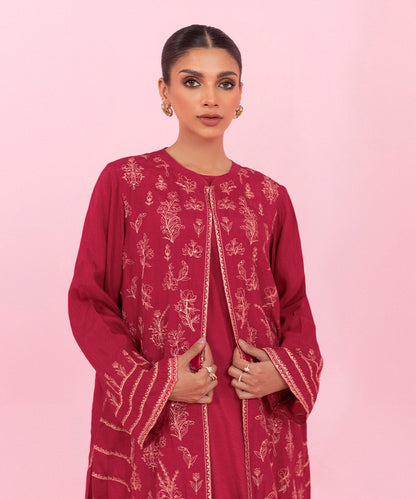Sapphire - 2 Piece - Embroidered Raw Silk Suit