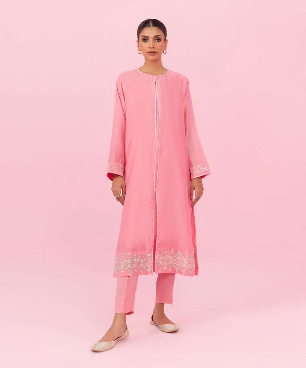Sapphire - 2 Piece - Embroidered Raw Silk Suit
