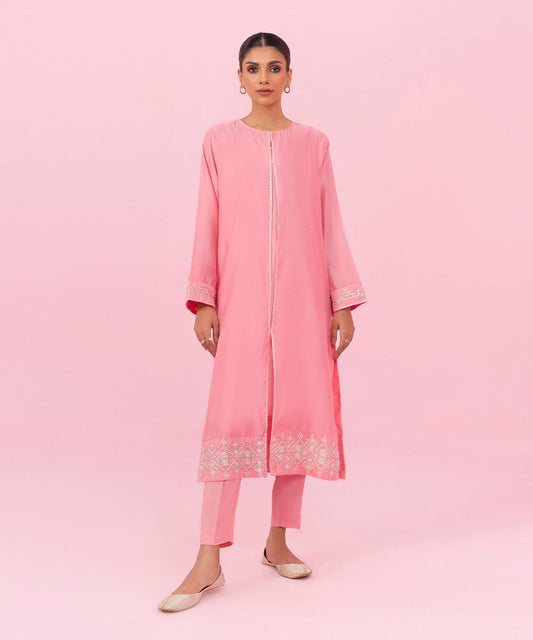 Sapphire - 2 Piece - Embroidered Raw Silk Suit