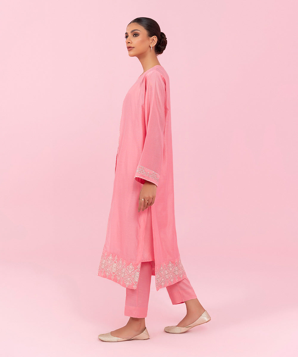 Sapphire - 2 Piece - Embroidered Raw Silk Suit