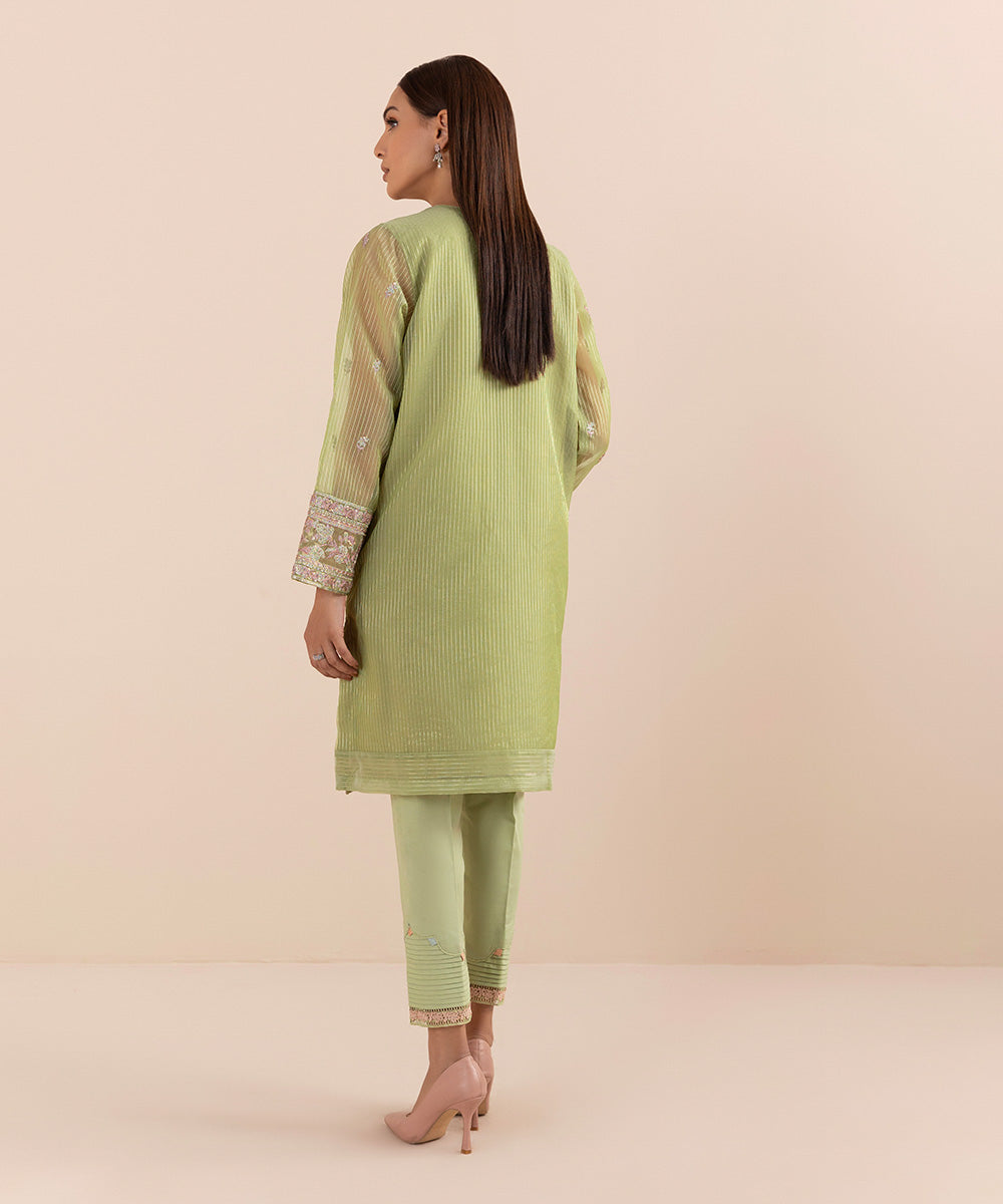 Sapphire - Embroidered Zari Organza Shirt