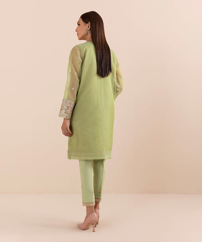 Sapphire - Embroidered Zari Organza Shirt