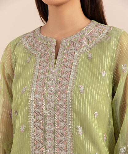 Sapphire - Embroidered Zari Organza Shirt