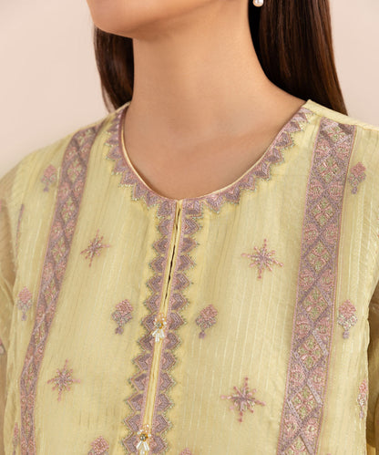 Sapphire - 2 Piece - Embroidered Organza Suit