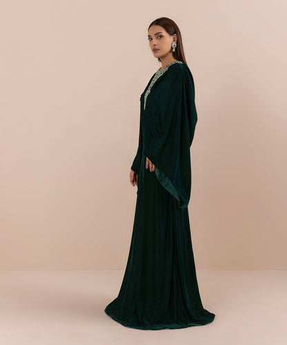 Sapphire - Embroidered Velvet Kaftan