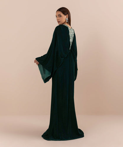 Sapphire - Embroidered Velvet Kaftan