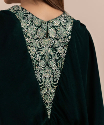 Sapphire - Embroidered Velvet Kaftan