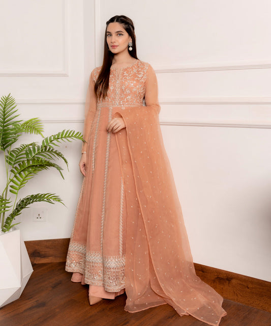 Sapphire - 3 Piece - Embroidered Organza Suit