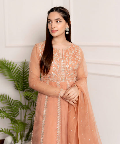 Sapphire - 3 Piece - Embroidered Organza Suit