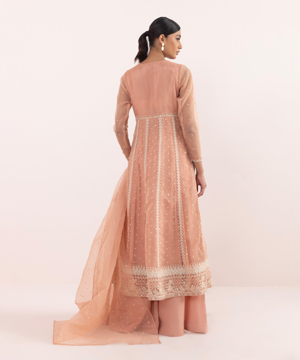 Sapphire - 3 Piece - Embroidered Organza Suit