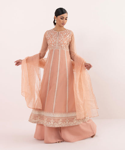 Sapphire - 3 Piece - Embroidered Organza Suit