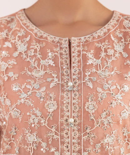 Sapphire - 3 Piece - Embroidered Organza Suit