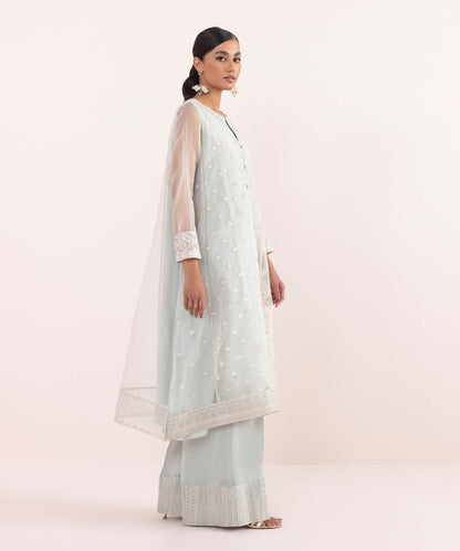 Sapphire - 2 Piece - Embroidered Organza Suit