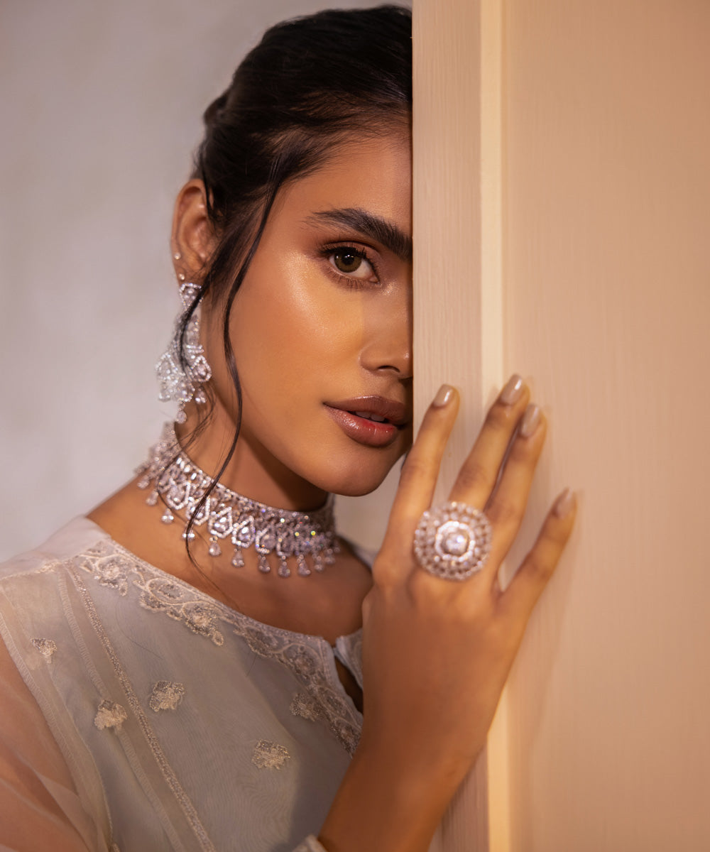 Sapphire - 2 Piece - Embroidered Organza Suit