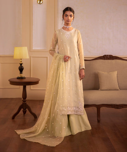 Sapphire - 3 Piece - Embroidered Organza Suit