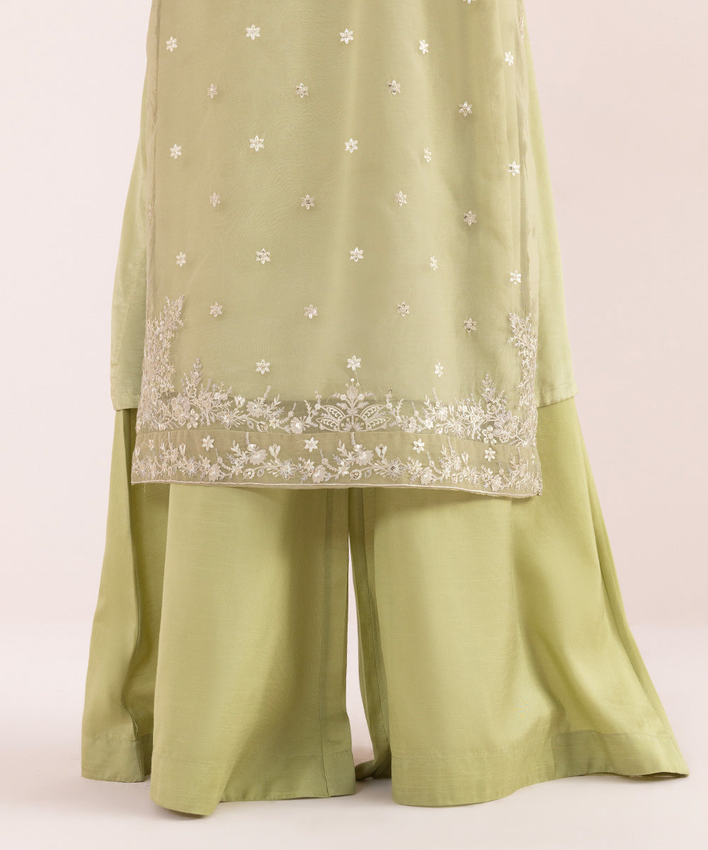 Sapphire - 3 Piece - Embroidered Organza Suit
