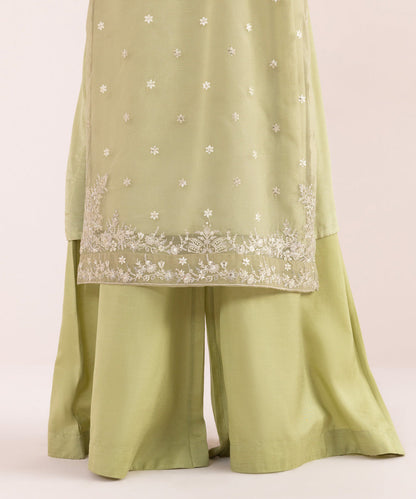 Sapphire - 3 Piece - Embroidered Organza Suit