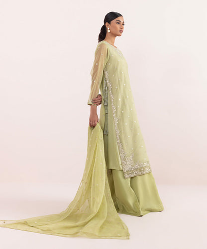 Sapphire - 3 Piece - Embroidered Organza Suit