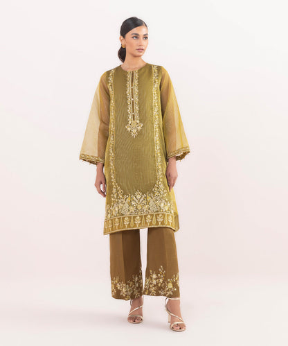 Sapphire - 2 Piece - Embroidered Zari Organza Suit