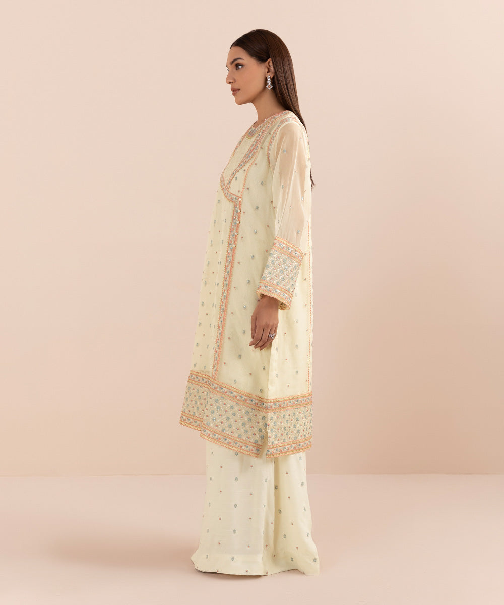 Sapphire - 2 Piece - Embroidered Organza Suit