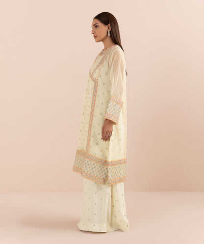 Sapphire - 2 Piece - Embroidered Organza Suit