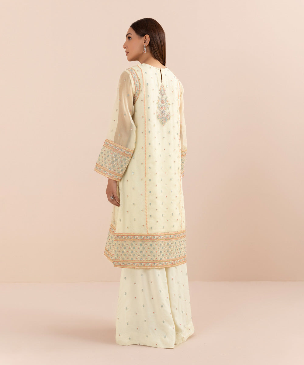 Sapphire - 2 Piece - Embroidered Organza Suit