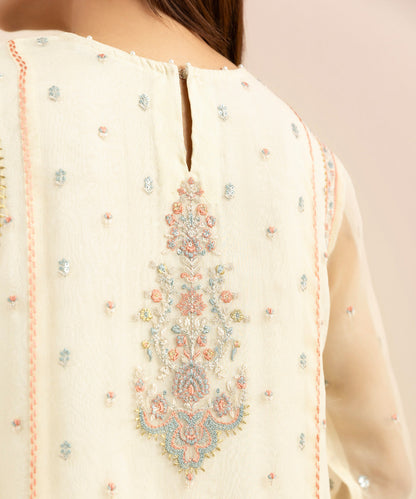 Sapphire - 2 Piece - Embroidered Organza Suit