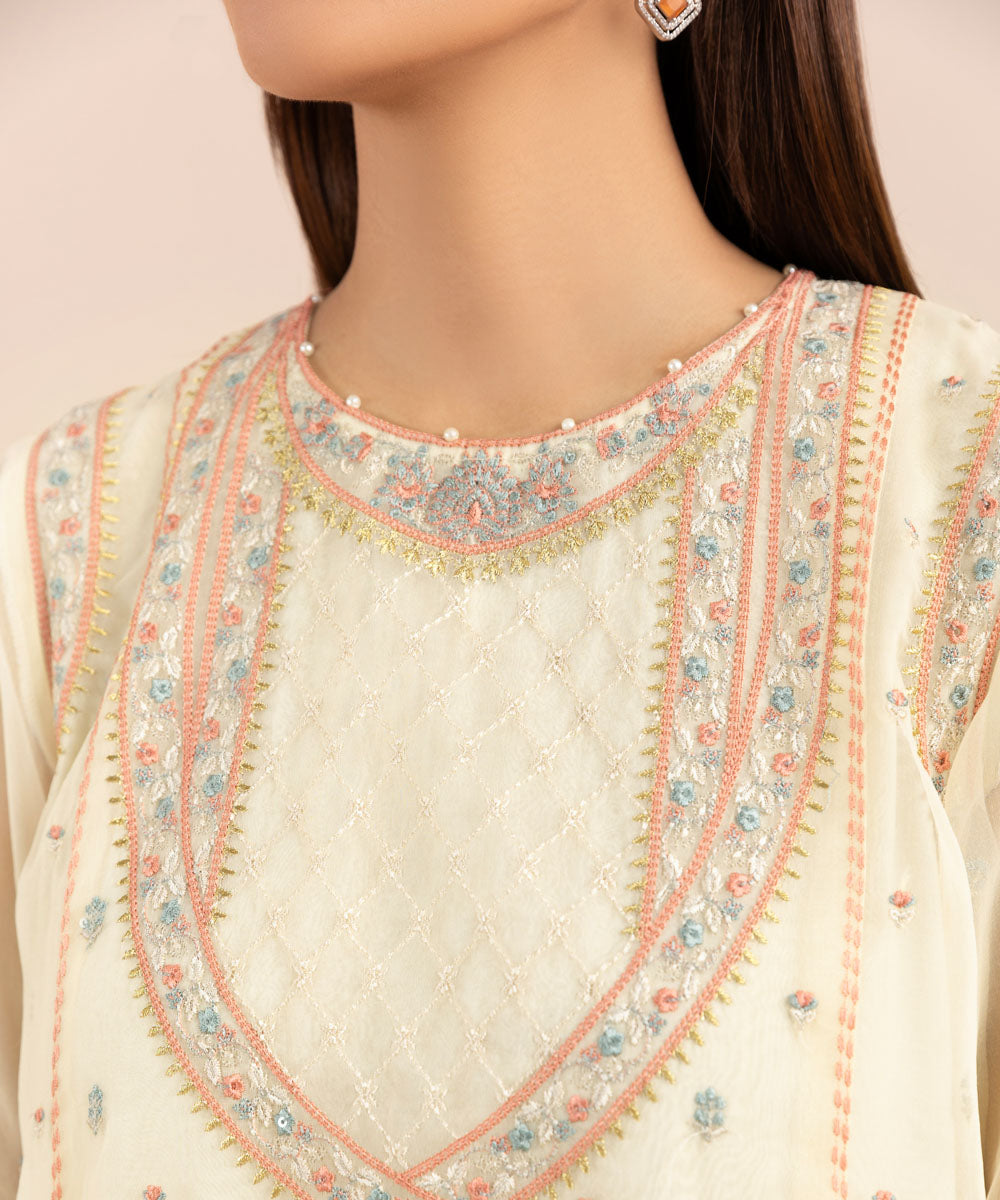 Sapphire - 2 Piece - Embroidered Organza Suit