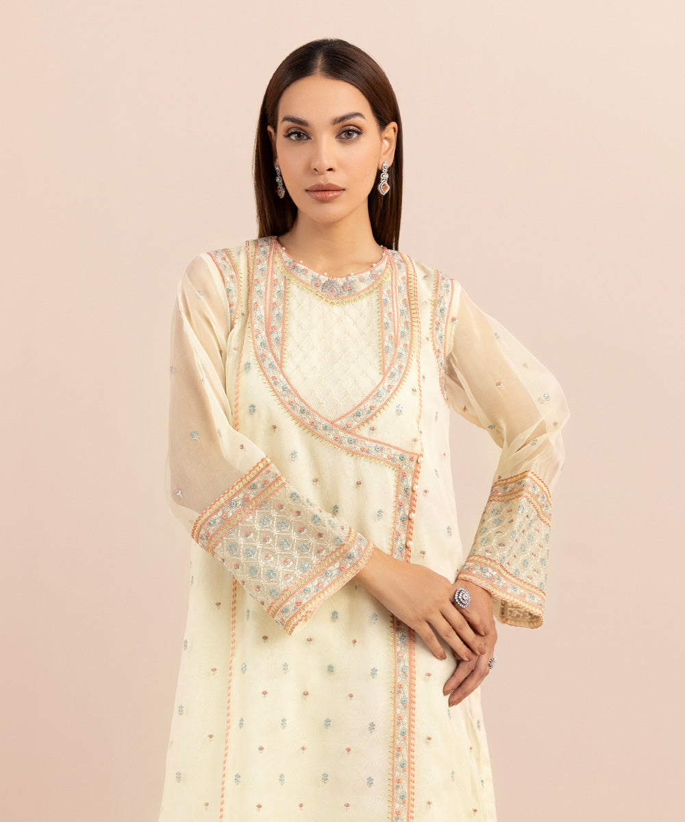 Sapphire - 2 Piece - Embroidered Organza Suit