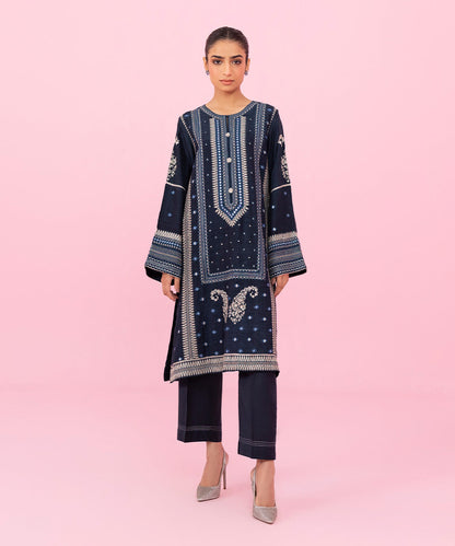 Sapphire - 2 Piece - Embroidered Raw Silk Suit