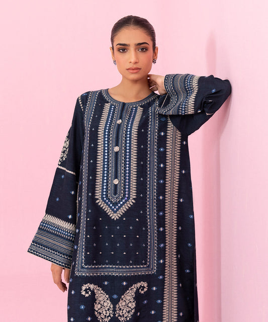 Sapphire - 2 Piece - Embroidered Raw Silk Suit