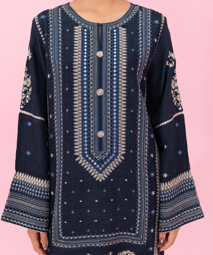Sapphire - 2 Piece - Embroidered Raw Silk Suit
