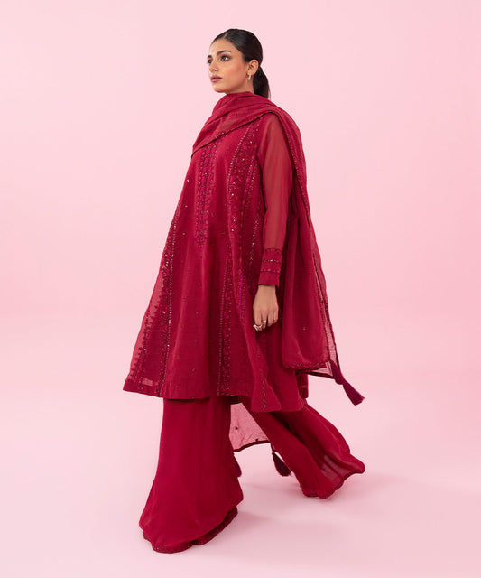 Sapphire - 3 Piece - Embroidered Karandi Suit