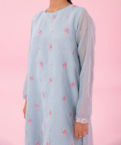 Sapphire - 3 Piece - Embroidered Karandi Suit