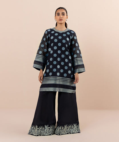 Sapphire - 2 Piece - Embroidered Kota Jacquard Suit