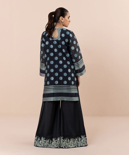 Sapphire - 2 Piece - Embroidered Kota Jacquard Suit