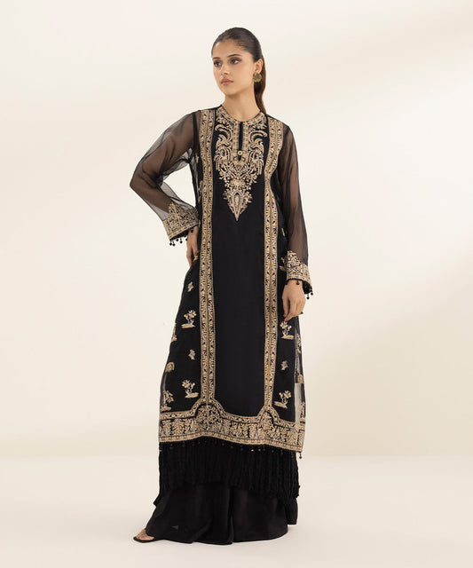 Sapphire - Embroidered Organza Shirt